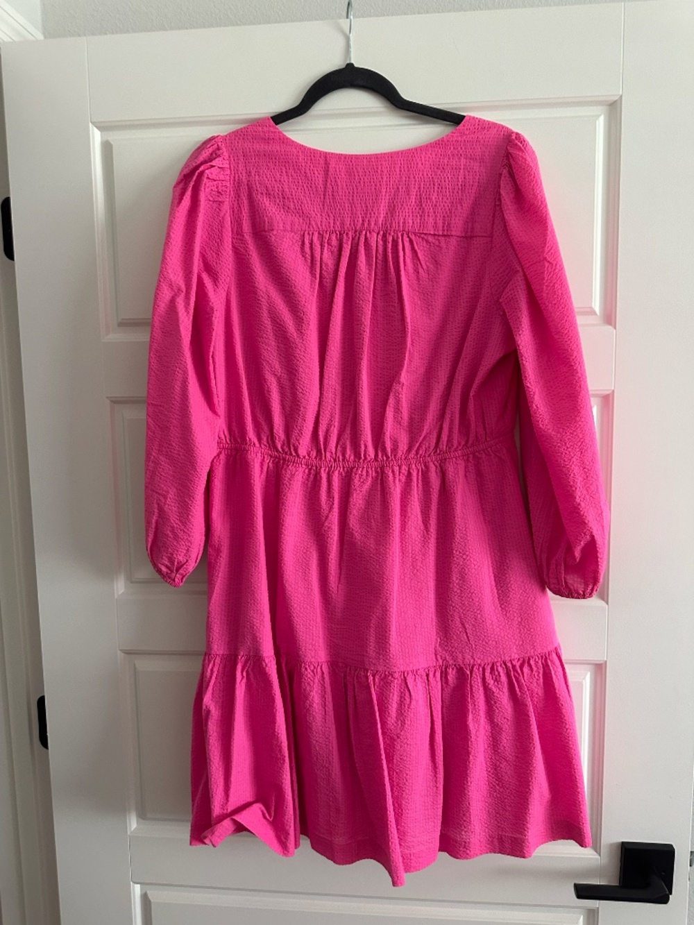 Lilly Pulitzer | Vibrant Pink Stripe V-Neck Deacon Dress Size 14 - Picture 3 of 5